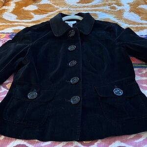 Talbots Black Velveteen Stretch Blazer